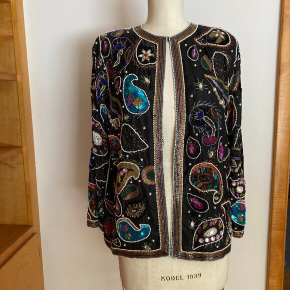 Source Unknown Jackets & Blazers - Vintage Paisley Sequin Beaded Jeweled Jacket